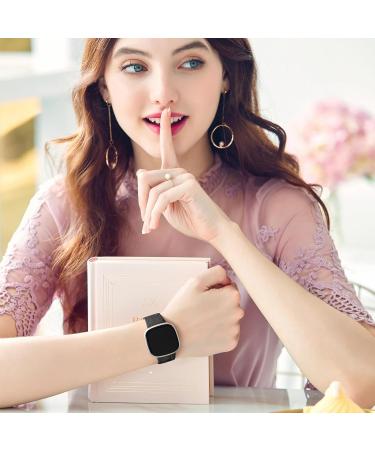 Oielai Sunflower Engraved Bracelet for Fitbit Versa 3/4 & Sense 1/2 - Soft Silicone Replacement Wristband for Women - Black S (4.7-7) - International Shipping - Buy Online on GoSupps.com
