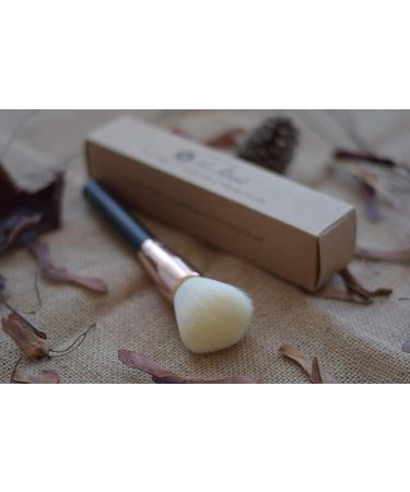 Vegan Makeup Brush Large Professional Powder Makeup brush Eco 100% Cruelty-free Wooden handle. Dense Supper Soft synthetic hair with Natural touch No shedding Blend effortlessly- by It sReal  - Buy Online on GoSupps.com