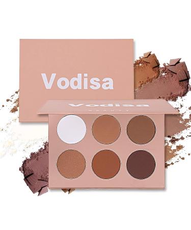 Vodisa Contour Palette - Professional Matte Highlighting Bronzer Powder Kit for Long-Wear and Lightweight Blend with Mirror - Highly Pigmented Makeup Pallet - Buy Online on GoSupps.com
