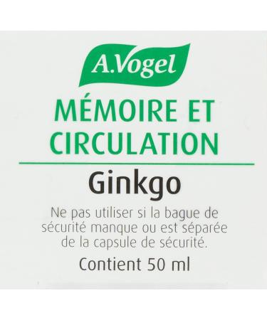 A.VOGEL - Food supplement Memory and circulation - Promotes memory cerebral circulation and increases cognitive capacity - 100% Organic fresh Ginkgo extract - Brain and memory - 50 ml - Buy Online on GoSupps.com