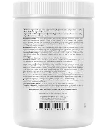 Codeage Marine Collagen Powder - Wild-Caught Hydrolyzed Fish Collagen Peptides - Type 1 & 3 Collagen Protein Supplement - Amino Acids for Skin Hair Nails - Paleo Friendly Non-GMO 270 g - Buy Online on GoSupps.com