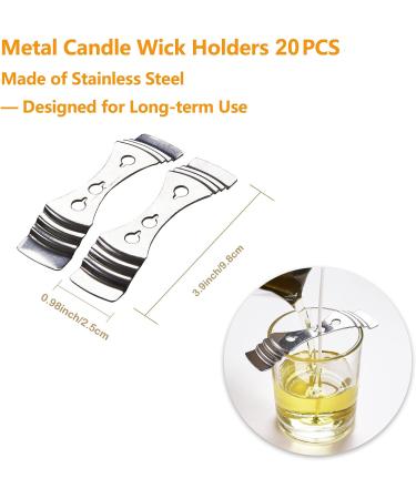 ENCANLIGHT Stainless Steel Wick Holders & Candle Wick Stickers - 20pcs Candle Making Supplies - Buy Online on GoSupps.com