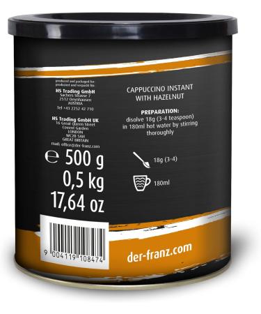 Der-Franz Hazelnut Flavoured Instant Cappuccino 500g - Buy Online on GoSupps.com