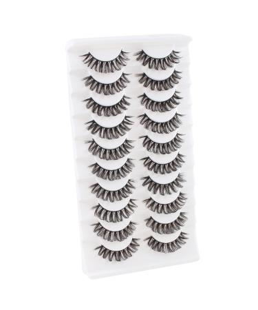 Parrarri Russian Strip Lashes D Curl - 10 Pairs Reusable Fluffy Mink Eyelashes | Curly & Crossed Design - Buy Online on GoSupps.com