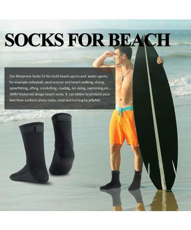 MOVOYEE 3mm Neoprene Anti-Slip Beach Volleyball Dive Socks - High Cut Wetsuit Booties for Water Sports - Black - Buy Online on GoSupps.com
