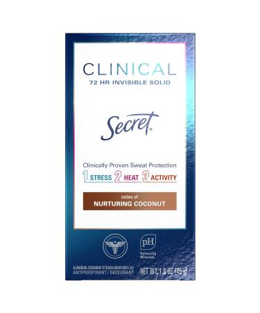 Buy Secret Clinical Strength Antiperspirant & Deodorant for Women - Invisible Solid Clean Coconut 1.6oz (Pack of 3) | International Shipping Available - Buy Online on GoSupps.com