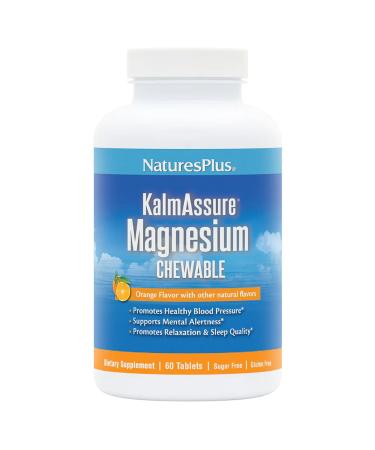 NaturesPlus KalmAssure Magnesium Chewable Orange - 60 Tablets - Promotes Relaxation & Mental Alertness - Non-GMO Sugar Free & Gluten Free - 60 Servings - Buy Online on GoSupps.com