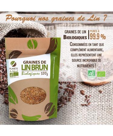 Organic Brown Flax Seeds - 500g (Linum usitatissimum) - Buy Online on GoSupps.com