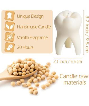 Zainpe Tooth Scented Candle - Milky Dental Room Decor | Vanilla Aromatherapy Soy Wax Candle for Dentists & Dental Gifts - Buy Online on GoSupps.com