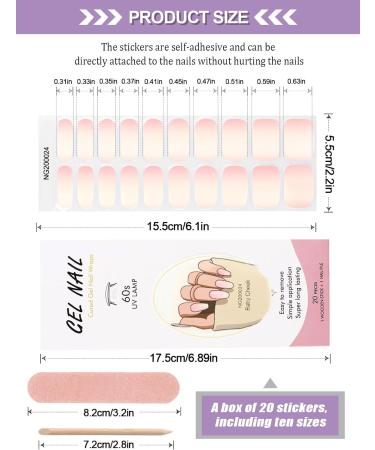 Kalolary 20PCS Solid Color Gel Nail Polish Strips | Self-Adhesive Wraps with Nail File | Gradient Rosa - Buy Online on GoSupps.com