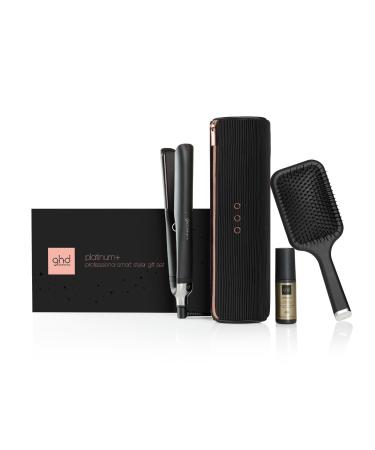 ghd Platinum+ Styler - Professional Smart Hair Straighteners Wishbone Hinge Ultra Gloss Plates Gift Set Black Black