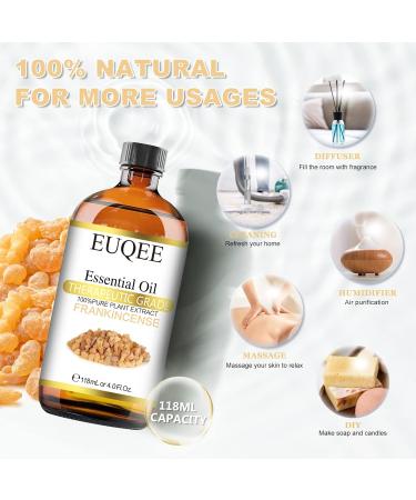 EUQEE Frankincense Essential Oil 118ml - Pure Aromatherapy Oil for Diffusers & Humidifiers | Natural & Relaxing Scent | Pack of 1 - Buy Online on GoSupps.com