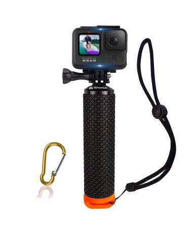 Waterproof Floating Hand Grip Compatible with GoPro Hero 11 10 9 8 7 6 5 4 3+ 2 1 Session Black Silver Handler & Handle Mount Accessories Kit for Water Sport and Action Cameras (Orange)