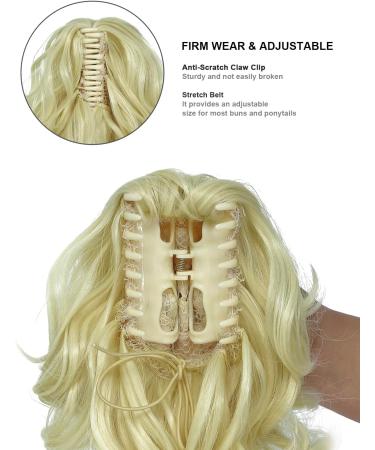 BUYOGET Ponytail Extension Long Curly Wavy Claw Jaw Clip in Synthetic Hairpiece Pony Tail Tale 14 Inches Bleach Blonde - Buy Online on GoSupps.com