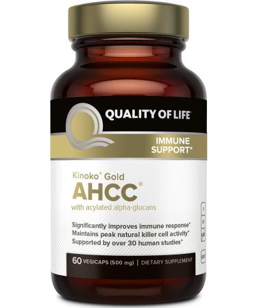 Quality of Life Labs Kinoko Gold AHCC Immune Support 500 mg 60 Vegicaps