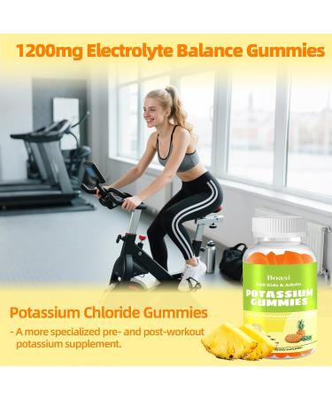 90 Count 1200mg Potassium Chloride Gummies Sugar Free Electrolyte Balance Gummies Muscle Relief & Heart Health Potassium Supplement for Adults Women Men - Buy Online on GoSupps.com