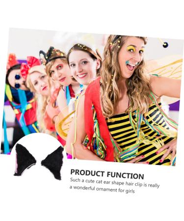 FRCOLOR 1 Pair cat ears hairpin cat ear clip halloween hair pin cat costume hair pin cat ears headdress party headdress plush hair clip bunny hair accessories prom hair accessories cosplay - Buy Online on GoSupps.com