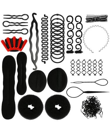 Fororeh hair hairstyles set - hair styling accessories tools kit hair styling tools girl magic hair clip styling pads foam hair styling tools for women girls fashion hair design