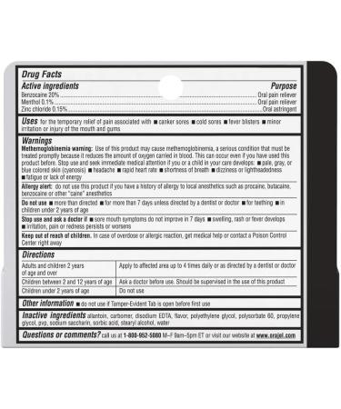 Orajel Mouth Sore Gel Maximum Strength - 0.42 oz (Pack of 2) - Buy Online on GoSupps.com