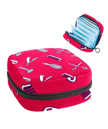 Women's bonds Storage pockets Stillpad holder hairdresser Tools red pattern portable period kit pocket feminine product bag for women girls color2
