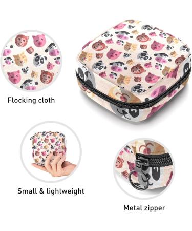 Beautiful Multicolored Animal Print Women's Menstrual Cup & Tampon Storage Bag - Portable Period Organizer for Teen Girls - Buy Online on GoSupps.com