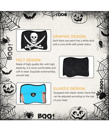Tuknn 8-Piece Pirate Eye Flap Set | Eye Patches & Accessories for Pirate Parties | Children's Birthday Decorations - Buy Online on GoSupps.com