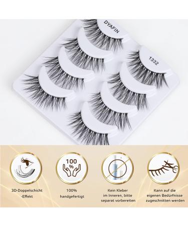 Dyafin 3D Eyelash Set - 4 Pairs of Natural Reusable Handmade Fake Lashes | Lightweight & Comfortable | Perfect for Any Look - Buy Online on GoSupps.com