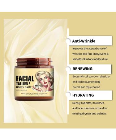 OVERJLDW Beef Tallow Face Cream Honey Cream Body Lotion Beef Tallow Moisturizer All-Purpose Wild Honey Cream - Buy Online on GoSupps.com