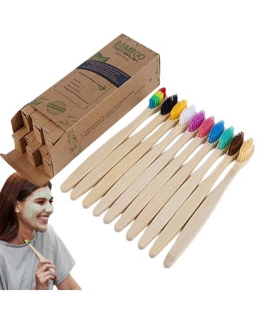 Bamboo Coal Toothbrush | Eco-Friendly Soft Bristles | Reusable Wood Toothbrush Set for Men Women & Adults | Jacekekee - 10 Colors Available - Buy Online on GoSupps.com