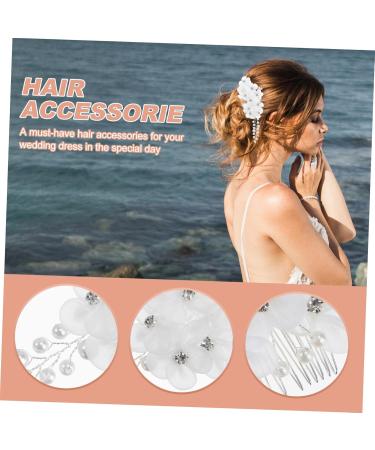 Beaupretty Wedding Headpiece wedding Headwear hair combs for women flower hair wedding Vintage Hair Side Combs Wedding Rhinestone Pearls Hair white two colors Mother Bridal Hair Side Comb - Buy Online on GoSupps.com
