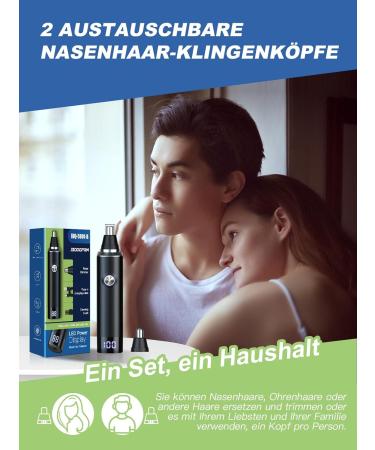 Rechargeable Nasal Hair Trimmer | 2-in-1 Ear & Nose Trimmer with LED Display IPX7 Waterproof & Double-Cut Blades - Buy Online on GoSupps.com