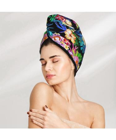 Buy Colorful Flowers Hair Towel Wrap - Quick-Drying Towel Turban for Effortless Hair Care - Buy Online on GoSupps.com