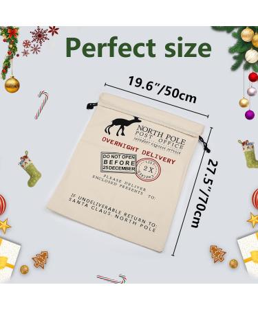 6 Pack Large Christmas Santa Sacks - Xmas Canvas Cotton Stockings with Drawstrings | Pattern 6 - 19.5 X 27.5 | Festive Holiday Gift Bag Set - Buy Online on GoSupps.com
