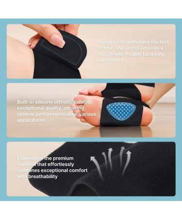 Arch Support Braces for Plantar Fasciitis Relief | Adjustable Non-Slip Foot Sleeves with Gel Pad for Flat Feet - Women s Black - Buy Online on GoSupps.com