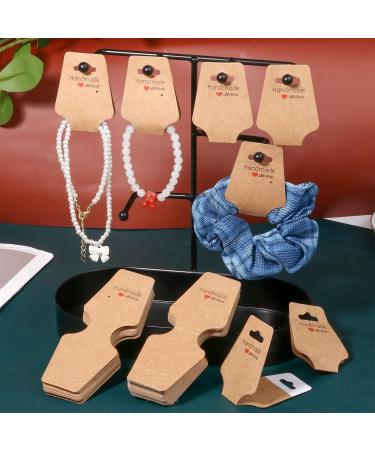 Femtindo 200PCS Bracelet Display Cards | Sturdy Self-Adhesive Jewelry Packaging Cards for Small Business | Necklace Holder for Keychains, Earrings, Hair Bands | 1.8x4.7 inches Brown - Buy Online on GoSupps.com