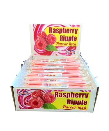100 X Raspberry Ripple Rock Sticks Handmade Traditional Rainbow Classic Sweets Retro Seaside Gift Wholesale Confectionery