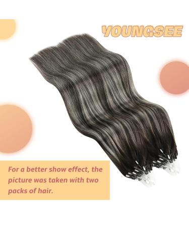 Buy Youngsee Microring Hair Extensions - Real Hair 40cm Black Balayage Silver | Best Quality & International Shipping - Buy Online on GoSupps.com