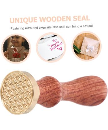 Outanaya 1pc Dispensing Plate Tool Retro Sealing Stamp Espresso Tool Vintage Envelopes Hotfix Wooden Handle 1 count (Pack of 1) Golden - Buy Online on GoSupps.com