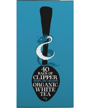 Clipper Organic White Tea Bags - 40 Natural Unbleached Biodegradable Teabags from China for Home/Office | Herbal Tea | Sustainable Plant-Based - Buy Online on GoSupps.com
