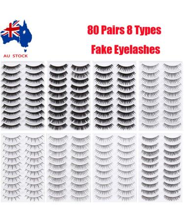 Frcolor 80 Pairs Natural Fake Eyelashes - Premium False Lashes for Women & Girls | 8 Stylish Natural Looks | Buy Online - Buy Online on GoSupps.com