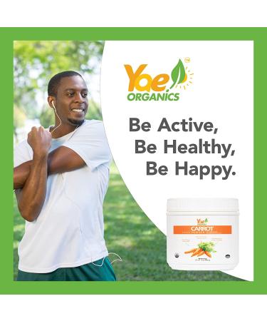 Yae Organics Carrot Juice Powder - 100% Pure Organic Superfood Supplement (14.4oz) - Healthy Nutrition with Minerals and Antioxidants - 40 Servings - Buy Online on GoSupps.com