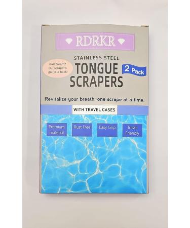 Buy Stainless Steel Tongue Scraper 2-Pack | Tongue Brush for Adults | Optimal Oral Health & Hygiene | Travel Cases Included - Buy Online on GoSupps.com