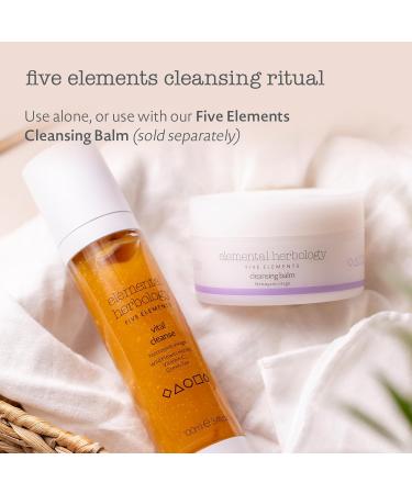 Elemental Herbology Facial Cleanser - Five Element Vital Cleanse with Vitamin C - Face Wash Cleanser Makeup Remover for All Skin Types - Brightens Skin & Reduces Redness - Cruelty Free - 100ml - Buy Online on GoSupps.com
