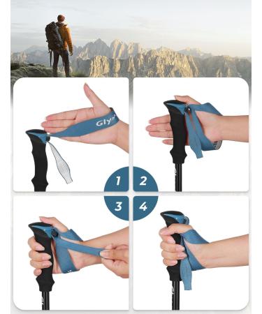 Glymnis 7075 Aluminum Hiking Sticks | Ultra-Light Foldable Trekking Poles for Men & Women | Adjustable 110-130cm with Rotary Lock & Rubber Buffers - Black - Buy Online on GoSupps.com