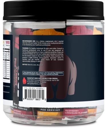 Primal Purge Xtreme Pre-Workout Variety Pack Pineapple Orange Guava (POG) + Raspberry Lemonade Flavored (20 Stickpacks) - 300mg Caffeine Per Serving - Buy Online on GoSupps.com