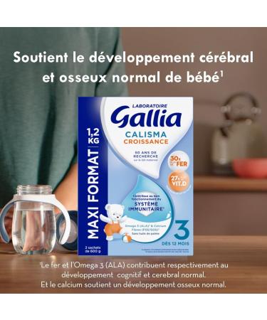 Laboratoire Gallia - Calisma Croissance 3 me ge - Lait en Poudre pour B b - Sans Huile de Palme - Lait B b d s 12 mois - Lot de 3x1 2kg - Buy Online on GoSupps.com