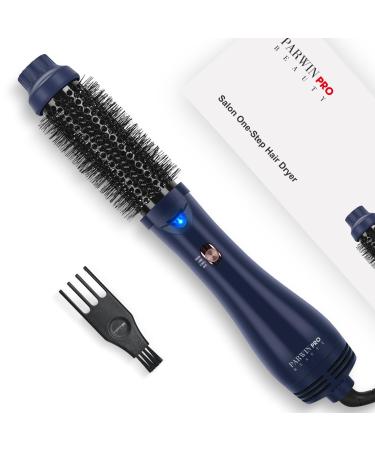 One-Step Hair Dryer Brush PARWIN PRO BEAUTY Blow Dry Hair Brush 4 in 1 Hot Brushes for Hair Styling Drying Volumizing Straighten Negative Ion Care Hot Air Brush 1000W Prussian Blue 2. Prussian Blue - Rund