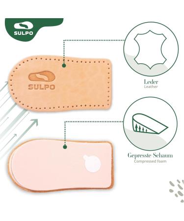 Buy Sulpo Heel Increase Inserts - Orthopedic Wedge 30mm for Height Boost | Leather Heel Pillows & Insoles for Comfort | Ideal for Heel Spur Relief (Size S 35-37) - Buy Online on GoSupps.com