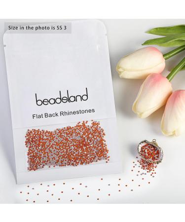 Beadsland 1440 Flat Back Rhinestones - Orange Nail Crystals (SS3 1.3-1.4mm) for Stunning Nail Art | International Shipping Available - Buy Online on GoSupps.com
