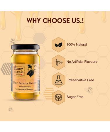 Honey and Spice Wild Acacia Honey from the Valleys of Himalayas with No Added Sugar & Preservatives 250 Gm - Buy Online on GoSupps.com